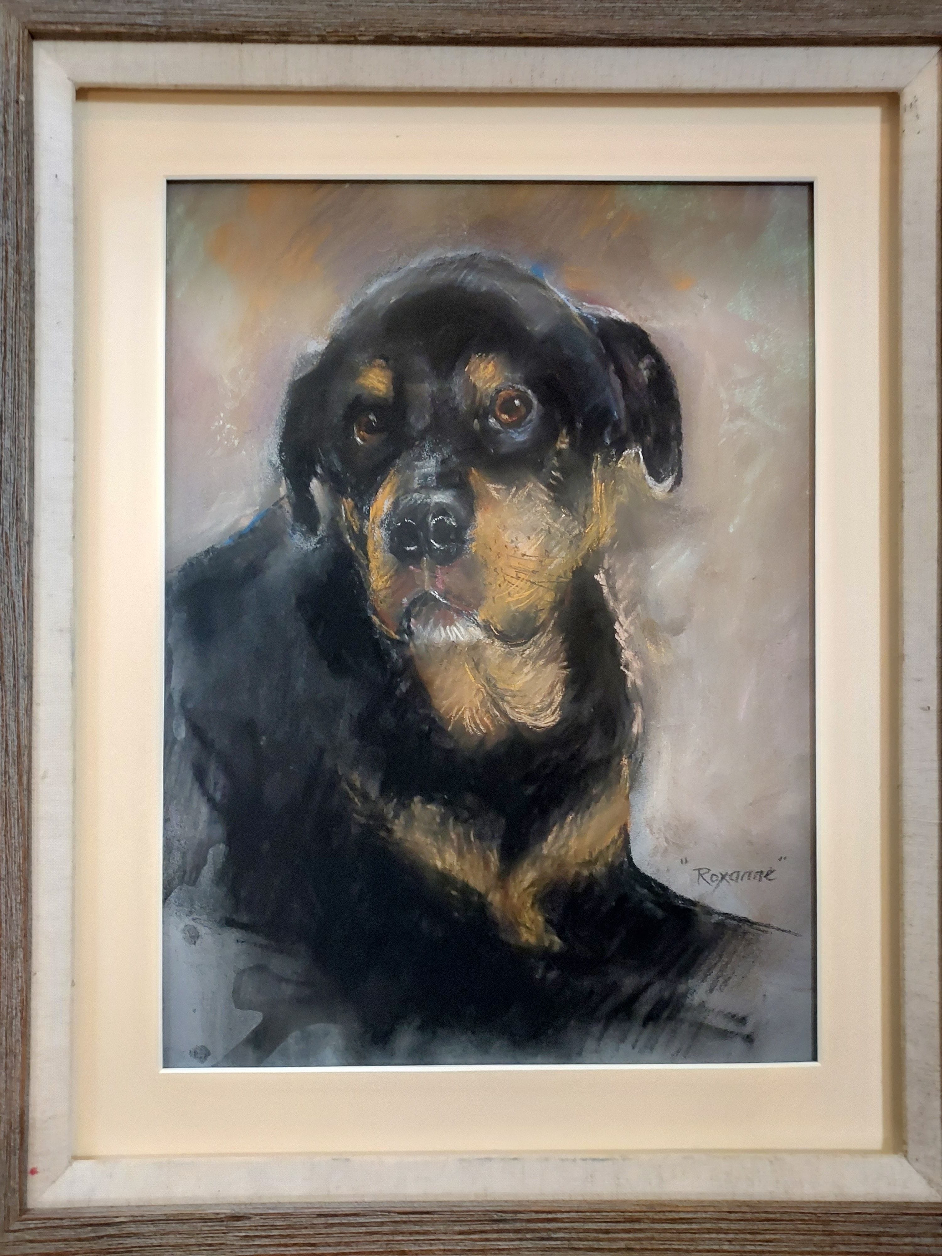 Frame painting of a dog