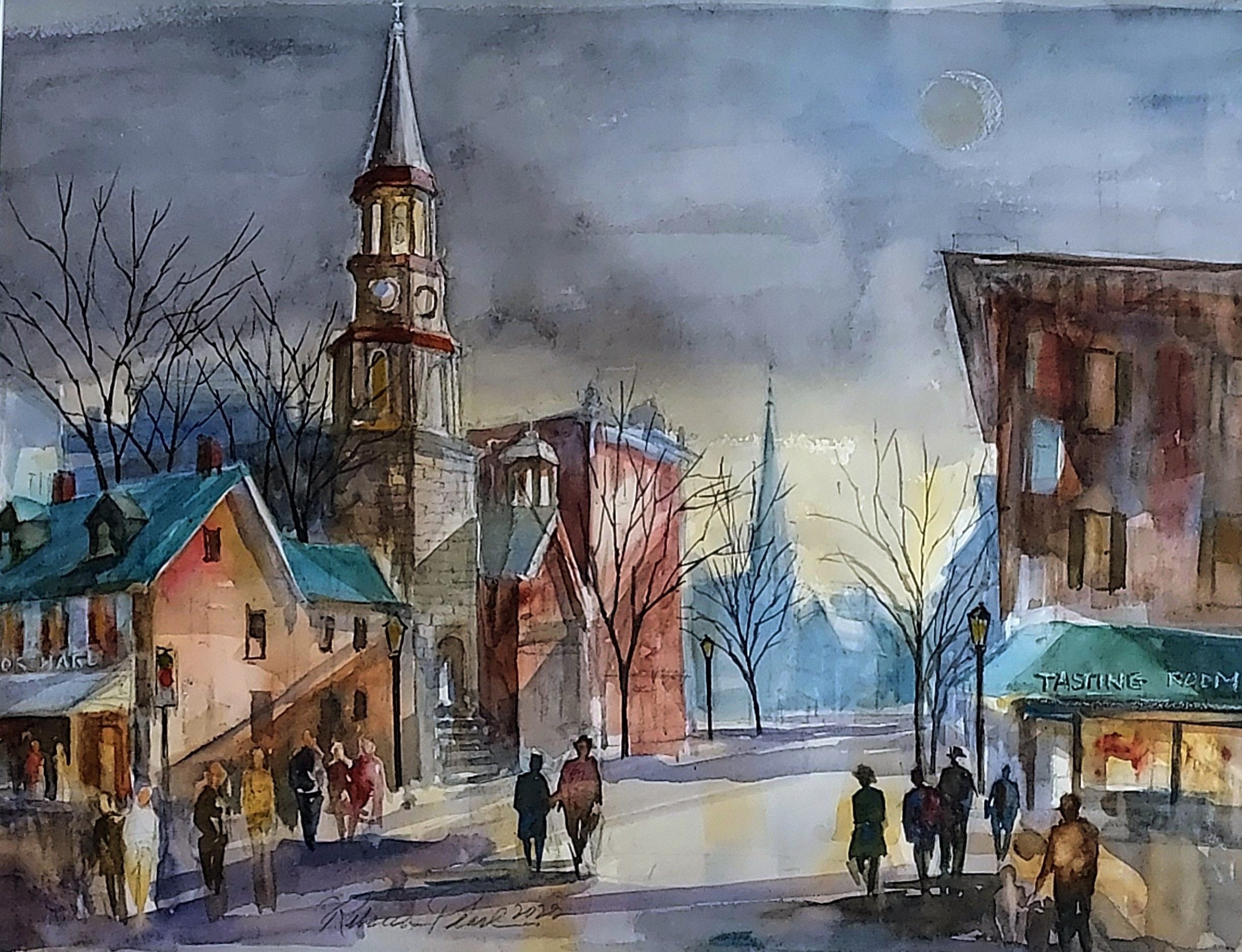 Old town painting